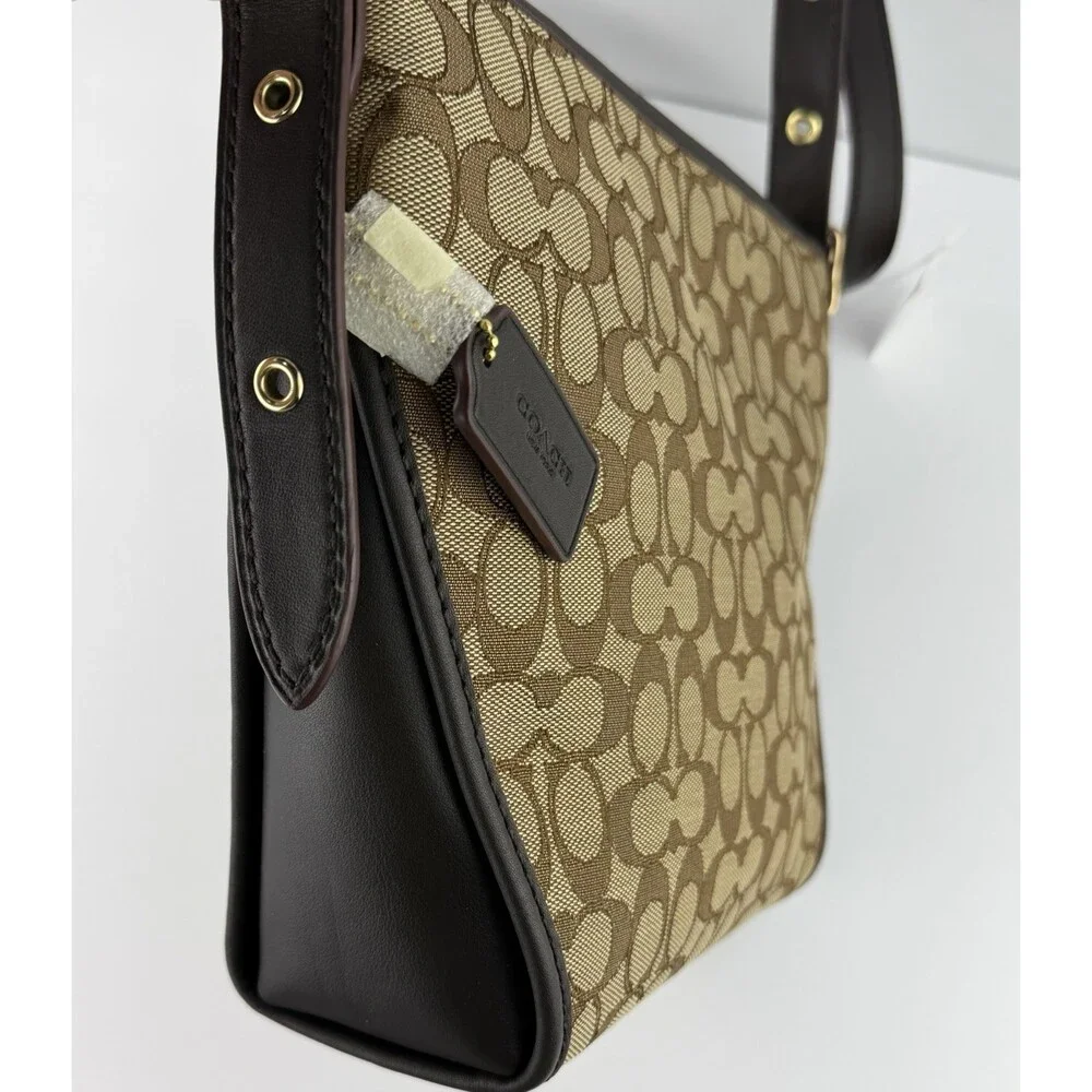 Coach Signature Small Dufflette Crossbody Shoulder Bag, Khaki, Brown, NWT $225